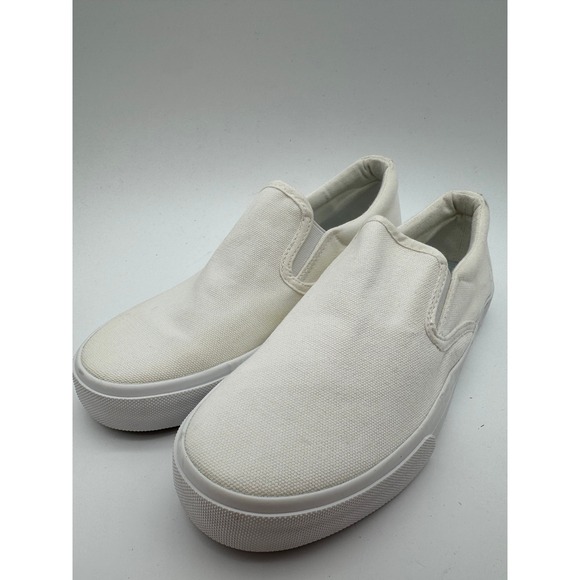 Shoes - White Canvas Slip On Sneakers Women'sSize 7.5 Casual Shoes